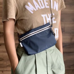 【撥水防水サコッシュ】コンパクトなのに仕分け上手☆3WAYシンプルボディバッグ/ネイビー